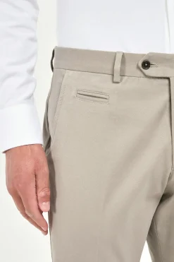 Pantalon Garda en coton et cachemire mastic - Made in Italy