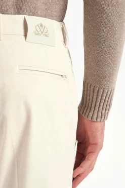 Pantalon Garda en coton et cachemire Blanc cassé - Made in Italy