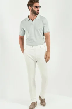 Pantalon Garda en coton et lin blanc - Made in Italy