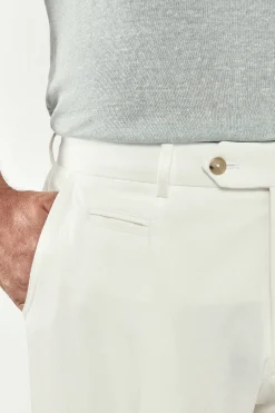 Pantalon Garda en coton et lin blanc - Made in Italy
