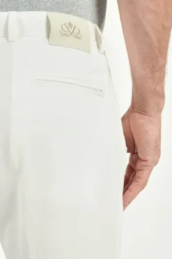 Pantalon Garda en coton et lin blanc - Made in Italy
