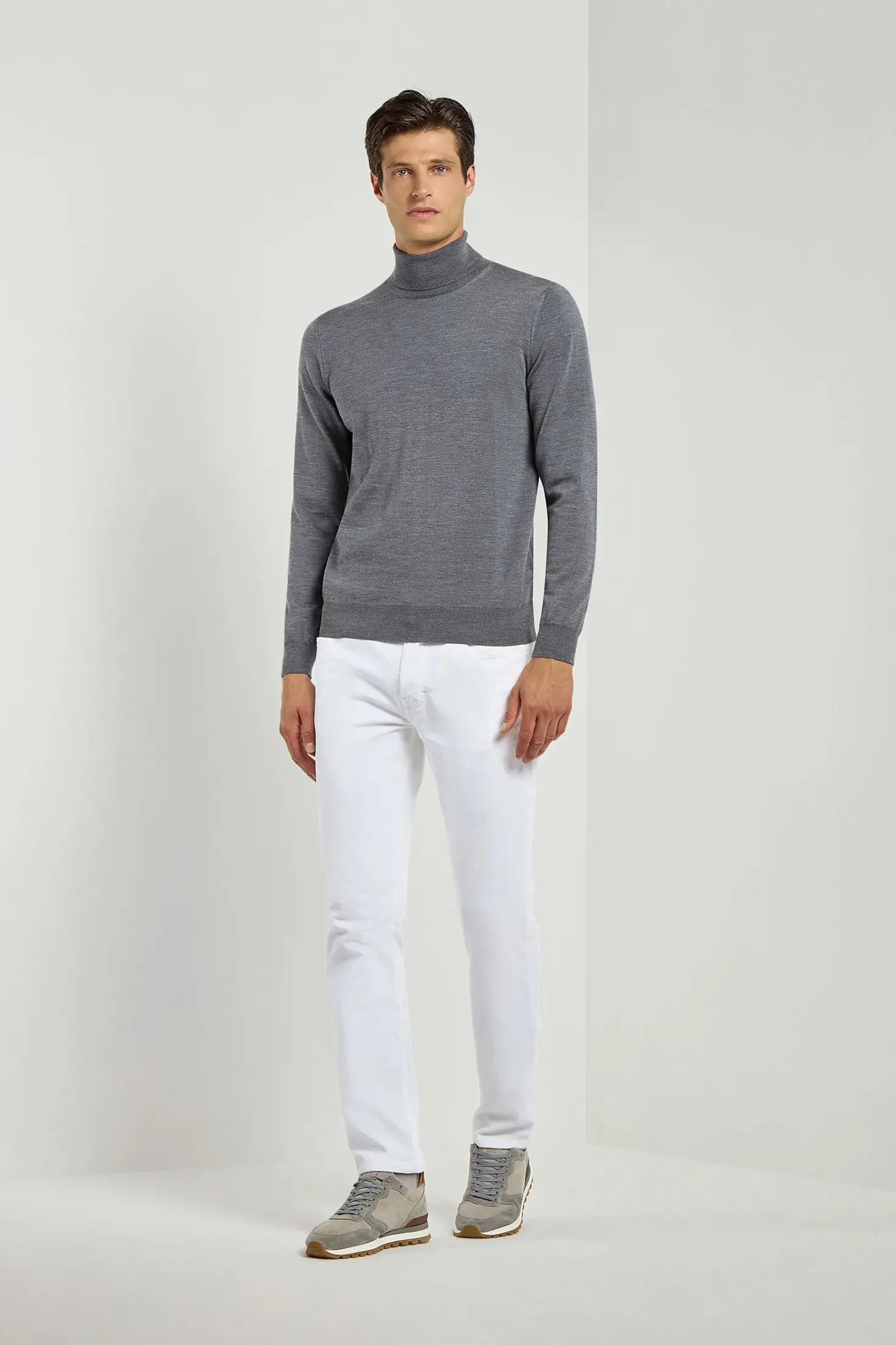 Pantalon 5 poches en velours côtelé blanc - Made in Italy