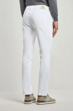 Pantalon 5 poches en velours côtelé blanc - Made in Italy