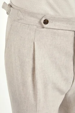 Pantalon Roma en flanelle beige - Made in Italy