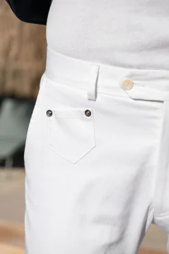 Pantalon Sirmione en coton blanc - Made in Italy