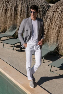 Pantalon Sirmione en coton blanc - Made in Italy