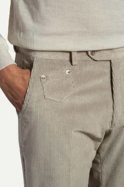 Pantalon Sirmione en velours côtelé gris clair - Made in Italy