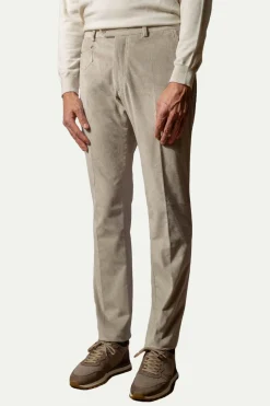 Pantalon Sirmione en velours côtelé gris clair - Made in Italy