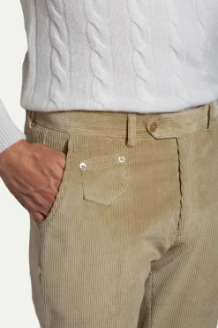 Pantalon Sirmione en velours côtelé beige - Made in Italy