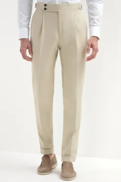 Pantalon Soragna en coton beige - Made in Italy