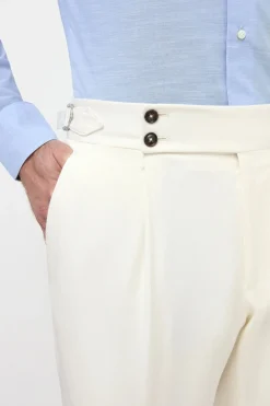 Pantalon Soragna en coton blanc - Made in Italy