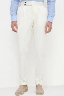 Pantalon Soragna en coton blanc - Made in Italy