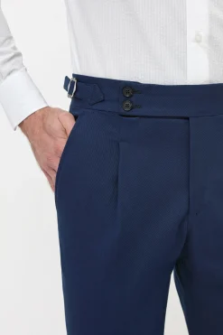 Pantalon Soragna en coton bleu - Made in Italy