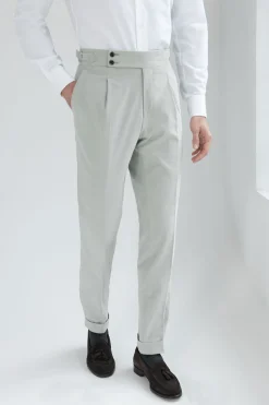 Pantalon Soragna en coton gris clair - Made in Italy