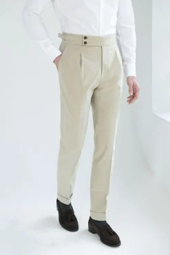 Pantalon Soragna en coton sable - Made in Italy
