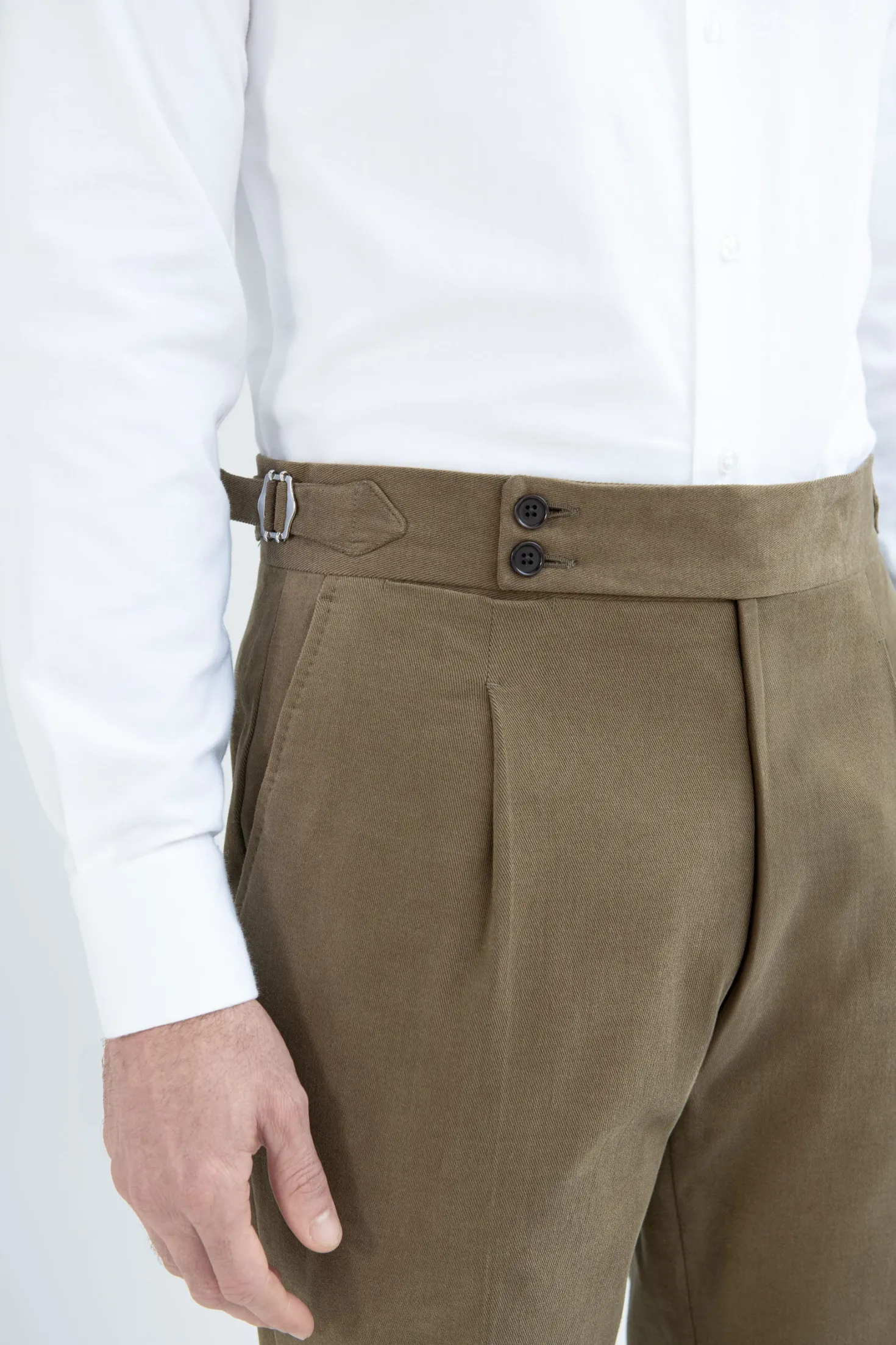 Pantalon Soragna en coton taupe - Made in Italy