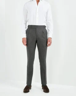 Pantalon Soragna en flanelle anthracite - Made in Italy
