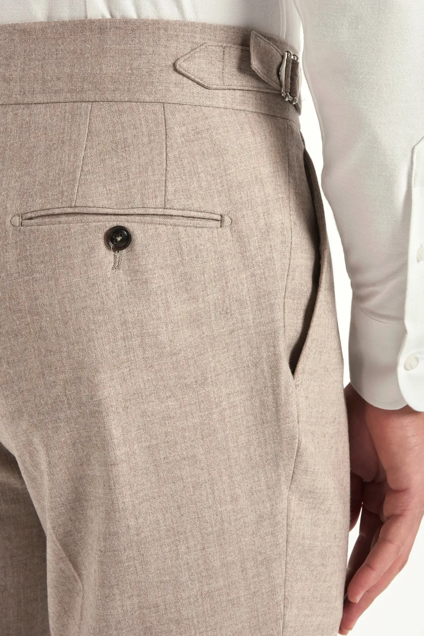 Pantalon Soragna en flanelle beige - Made in Italy