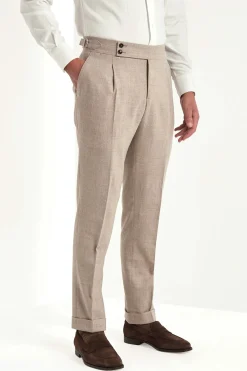 Pantalon Soragna en flanelle beige - Made in Italy