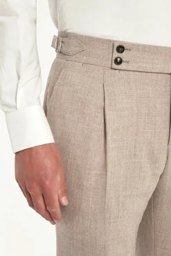 Pantalon Soragna en flanelle beige - Made in Italy