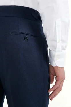 Pantalon Soragna en flanelle bleue - Made in Italy