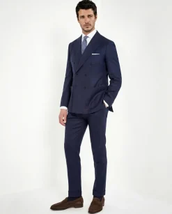 Pantalon Soragna en flanelle bleue - Made in Italy