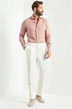 Pantalon Soragna en lin blanc - Made in Italy