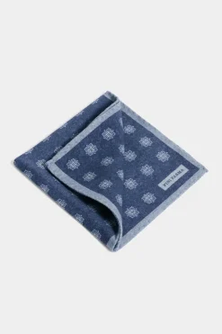Pochette bleu marine fantaisie - Made in Italy