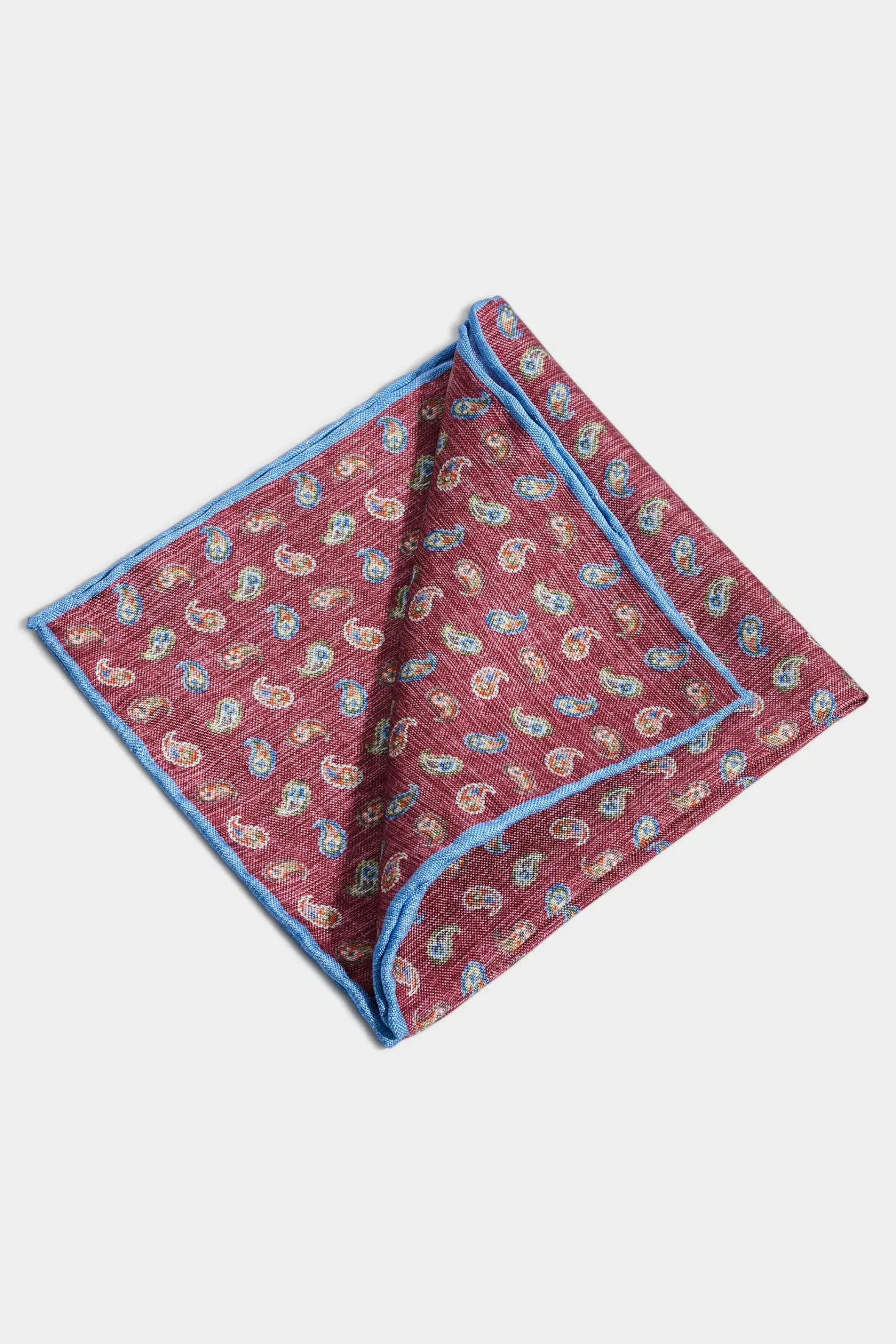 Pochette bordeaux à motif paisley - Made in Italy