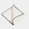 Pochette en lin blanc avec bordures grise et beige - Made in Italy
