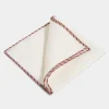 Pochette en lin blanc à bords beige et rouge - Made in Italy