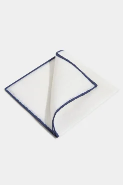 Pochette en lin blanche/bleue - Made in Italy