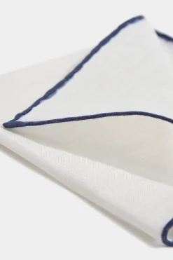 Pochette en lin blanche/bleue - Made in Italy