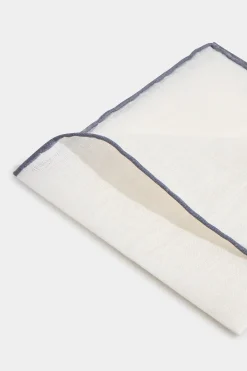 Pochette en lin blanche/grise - Made in Italy