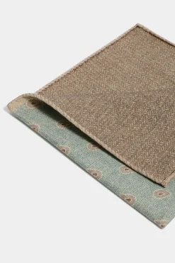 Pochette verte à motif paisley - Made in Italy