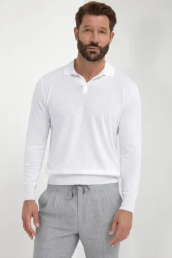 Polo blanc à manches longues - Made in Italy