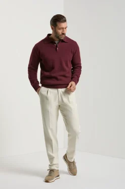 Polo bordeaux en laine et cachemire - Made in Italy