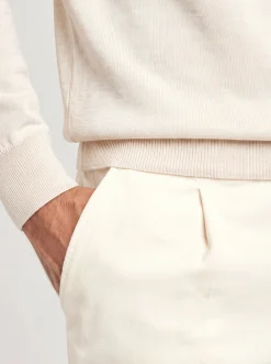Polo en mérinos crème – Made in Italy