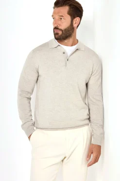 Polo en mérinos grège – Made in Italy