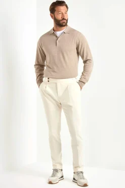 Polo en mérinos taupe – Made in Italy