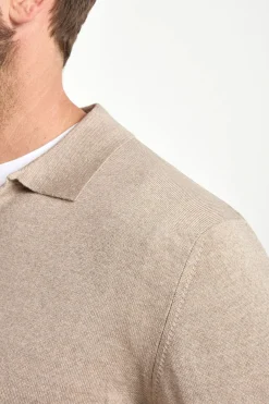 Polo en mérinos taupe – Made in Italy