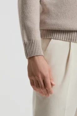Polo taupe en laine et cachemire - Made in Italy
