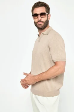 Polo taupe - Made in Italy