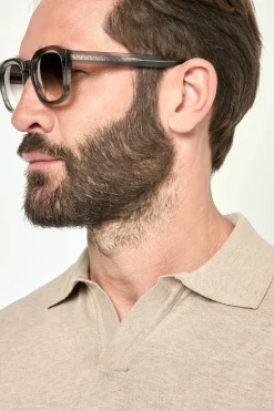Polo taupe - Made in Italy