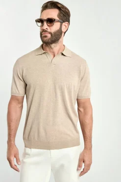 Polo taupe - Made in Italy