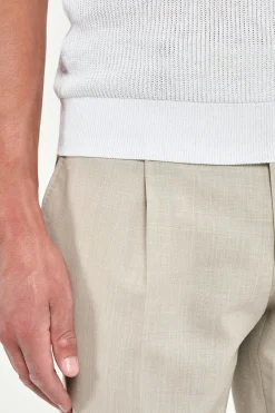 Polo zippé côtelé blanc - Made in Italy