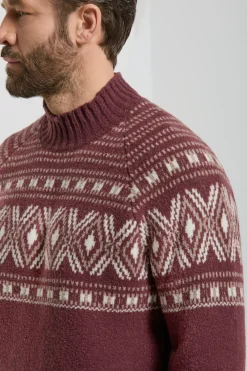 Pull à col montant bordeaux - Made in Italy