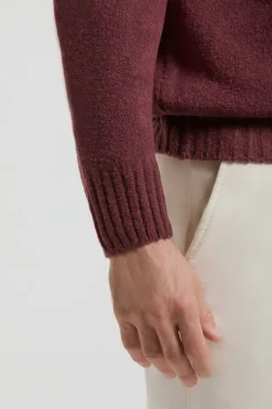 Pull à col montant bordeaux - Made in Italy