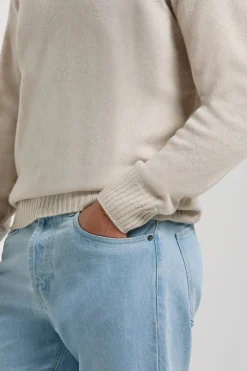 Pull à col montant sable - Made in Italy