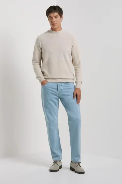Pull à col montant sable - Made in Italy